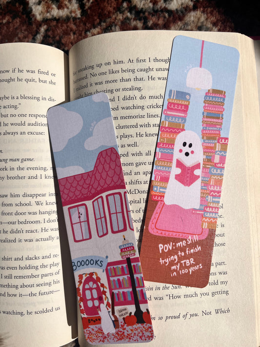 Pink Ghost Bookmark Set