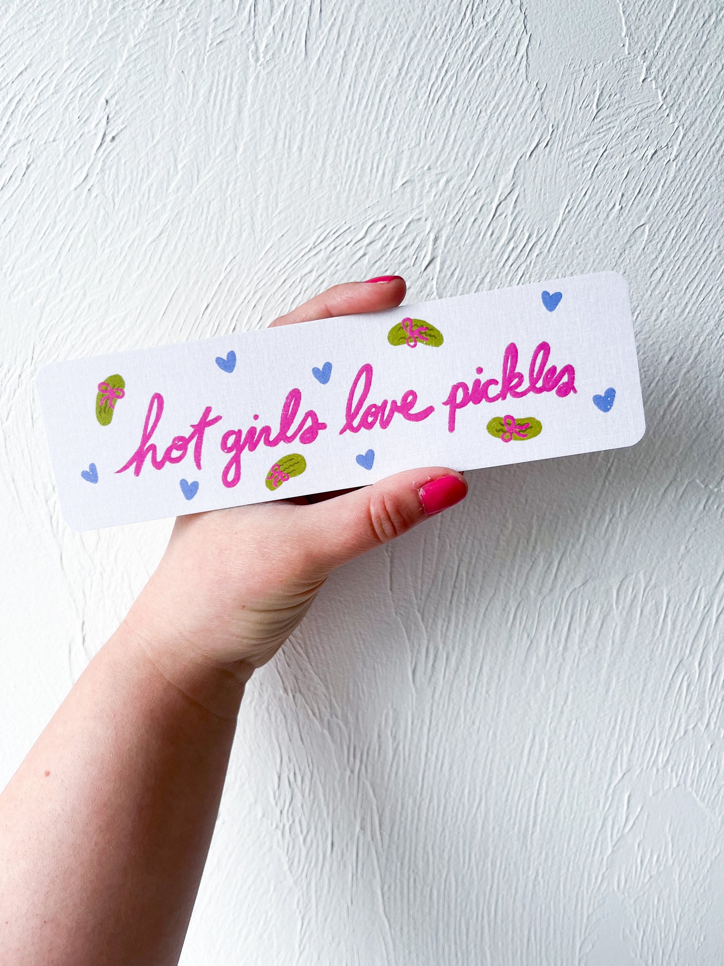 Hot Girls Love Pickles Linen Bookmark