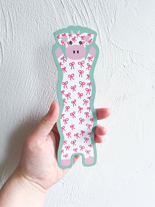 Little Bow Wavy Cow Bookmark