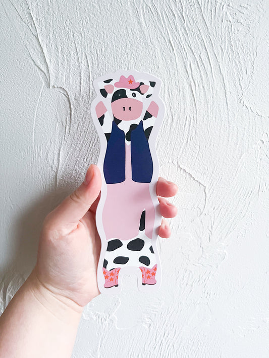 Cowgirl Wavy Cow Bookmark