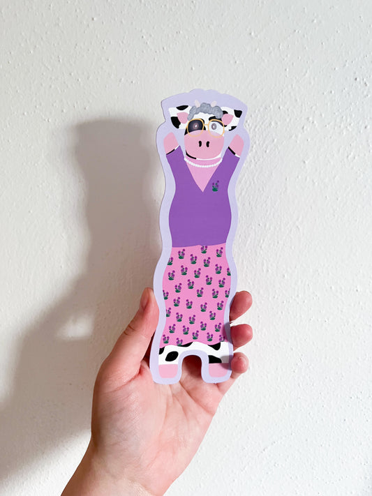 Grandma Wavy Cow Bookmark